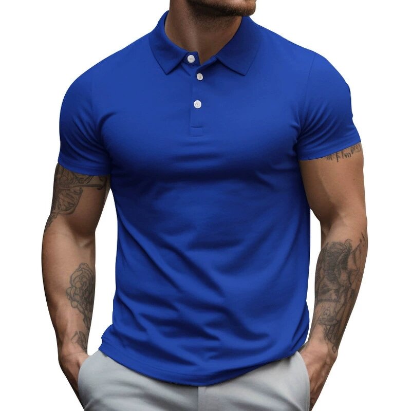 Polo Shirts Manufacturer - Clearance Men Summer Short Sleeve Solid Breathable Polyester