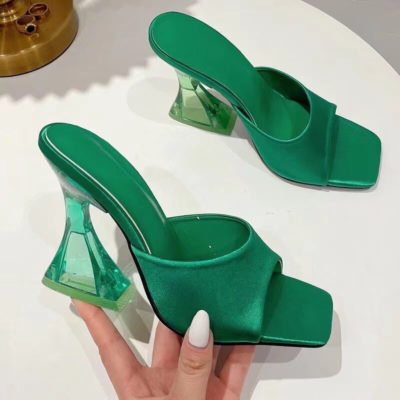 High Heels Sandals Manufacturer - Liu Ming 2025 Women Summer Transparent PU Leather Pumps