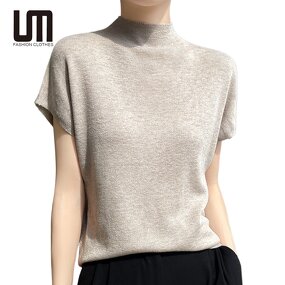 Woolen T-Shirts Manufacturer - Liu Ming Women Casual Eco-Friendly Spring Half Turtle Neck