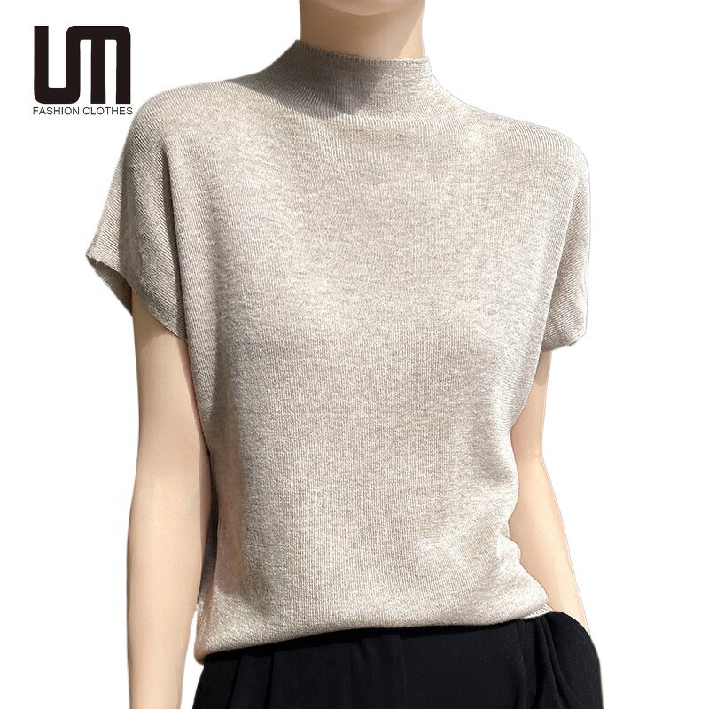 Woolen T-Shirts Manufacturer - Liu Ming Women Casual Eco-Friendly Spring Half Turtle Neck
