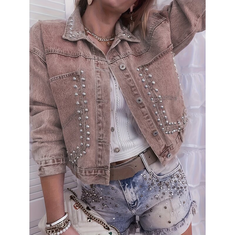 Denim Jacket Manufacturer - 2026 Ladies Casual Streetwear Long Sleeve Single-breasted