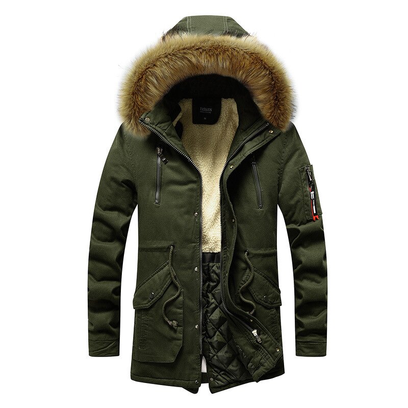 Hooded Jackets Manufacturer - 2024 Outdoor Fur Collar Winter Warm Parkas Long Coats