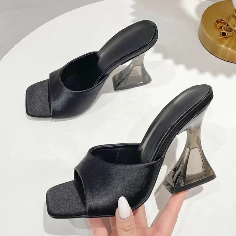 High Heels Sandals Manufacturer - Liu Ming 2025 Women Summer Transparent PU Leather Pumps