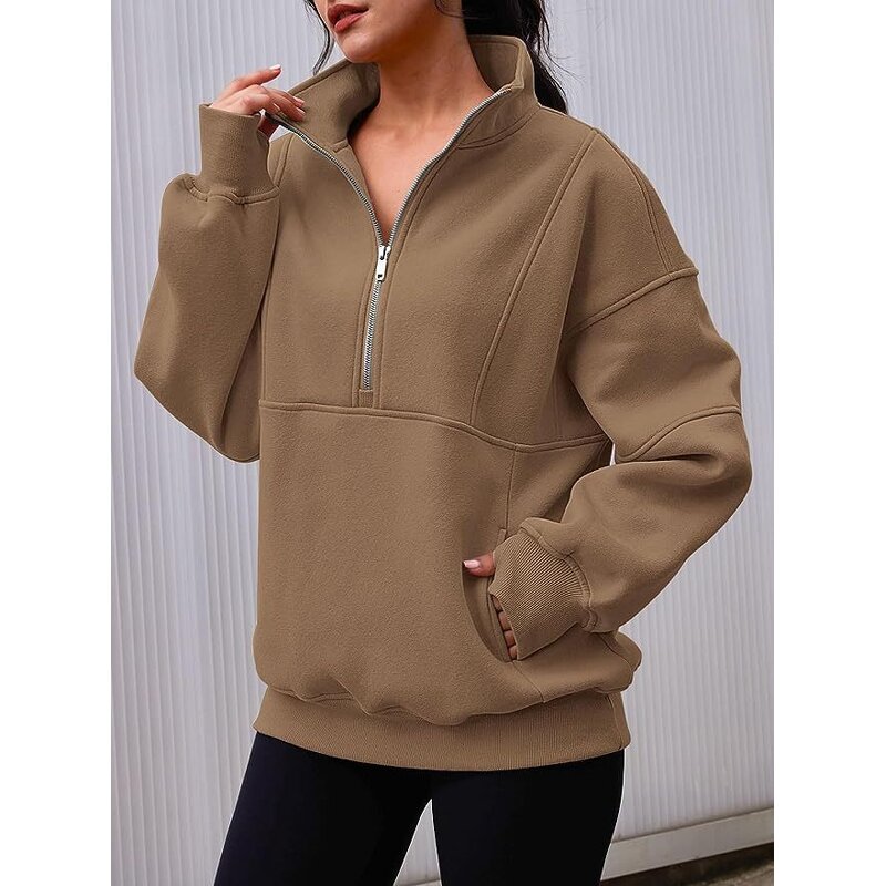 Sweatshirt Manufacturer - 2025 Women Y2K Winter Custom Logo Zipper Oversized Streetwear