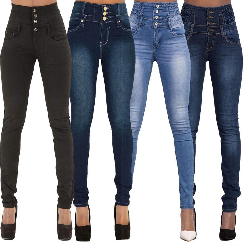 Denim Pants Manufacturer - Vintage High Waist Slim Pencil Jeans Casual Wholesale
