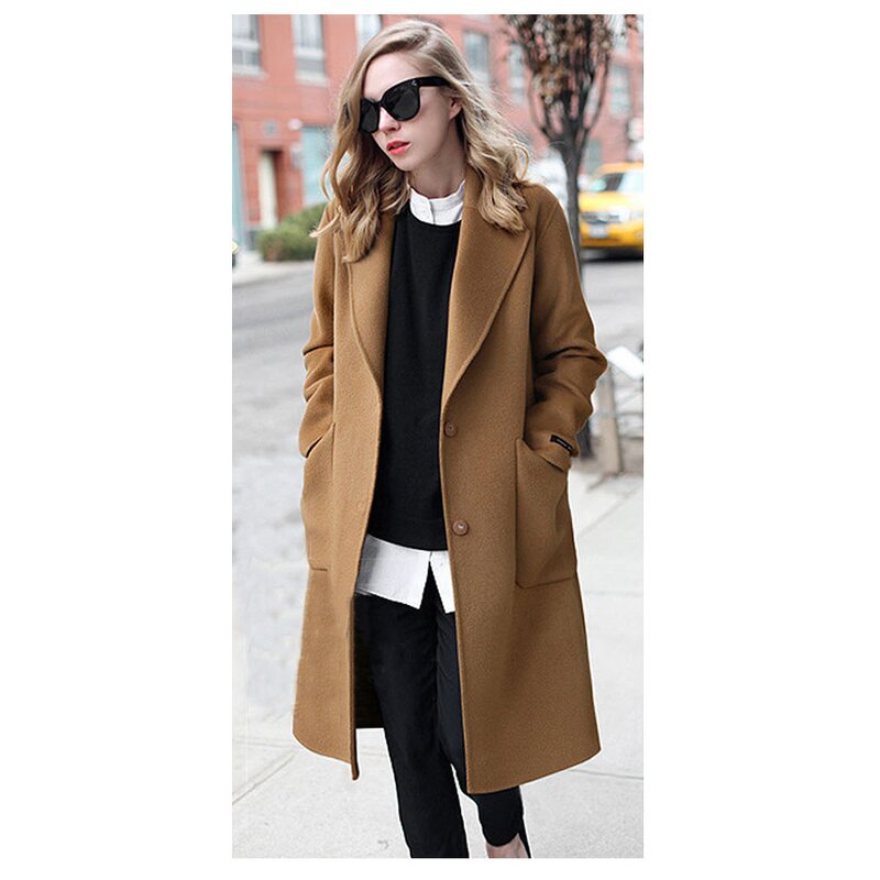 Wool Overcoat Manufacturer - Liu Ming 2025 Women Autumn Winter Loose Double-Sided Long