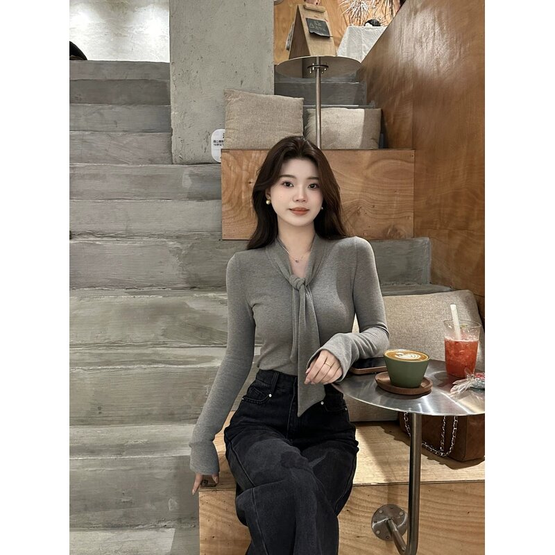 Long Sleeve T-Shirt Manufacturer - 2026 French Style Slimming Spring Autumn Regular