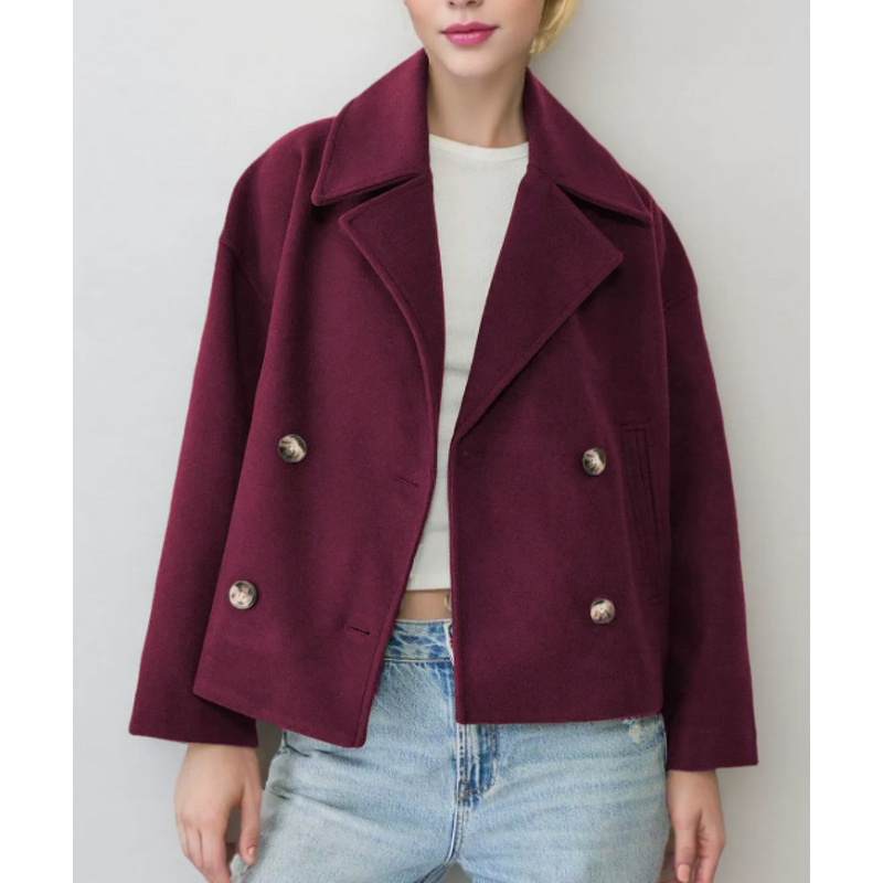 Woolen Coat Manufacturer - 2026 Women Fashion Button Turn-down Collar Autumn Outerwear