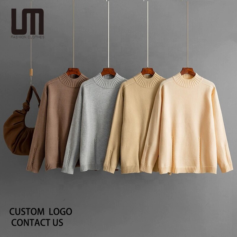 Knit Sweater Manufacturer - 2026 Women Loose High Neck Pullover Autumn Winter Warm