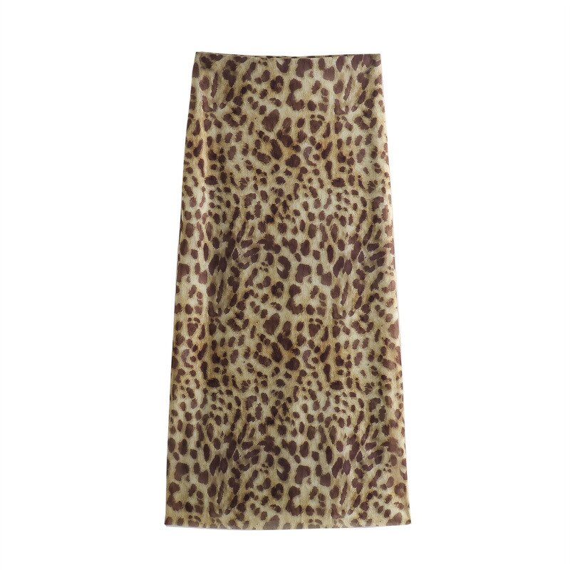Women Two Piece Set Manufacturer - Liu Ming 2024 Strapless Leopard Printed Pleated Tops + Skirt