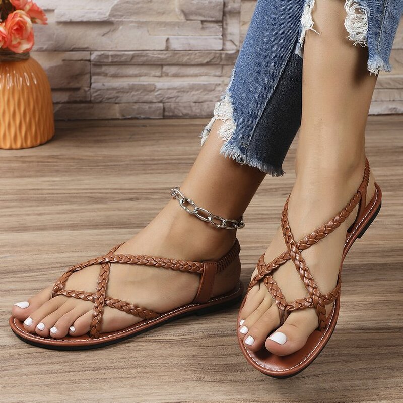 Flat Sandals Manufacturer - Liu Ming 2024 Women Lightweight Comfortable Beach Woven