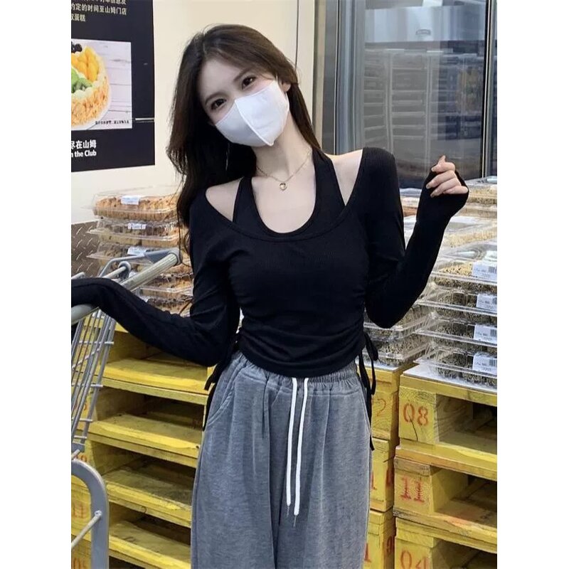 Long Sleeve T-Shirt Manufacturer - 2026 Korean Neck Hanging Design Spring Autumn