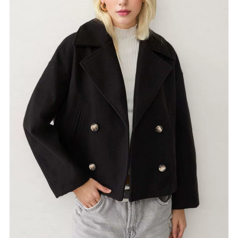 Woolen Coat Manufacturer - 2026 Women Fashion Button Turn-down Collar Autumn Outerwear