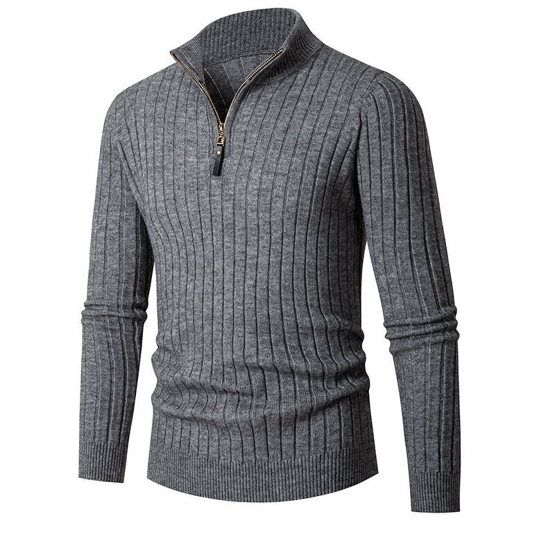 Knit Sweater Manufacturer - Clearance OEM Men Autumn Winter Slim Stand-up Collar Zipper