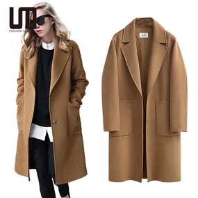 Wool Overcoat Manufacturer - Liu Ming 2025 Women Autumn Winter Loose Double-Sided Long