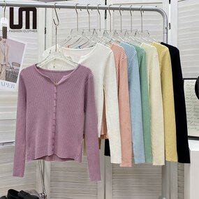 Tees Shirts Sweaters Manufacturer - Liu Ming Cheap Wholesale Women Spring V Neck Long Sleeve