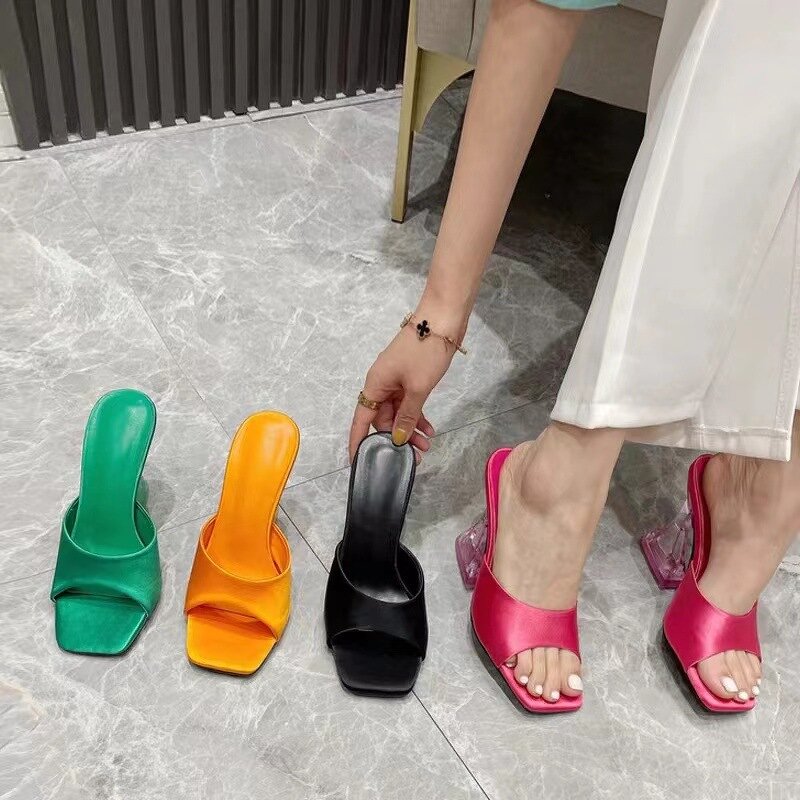 High Heels Sandals Manufacturer - Liu Ming 2025 Women Summer Transparent PU Leather Pumps