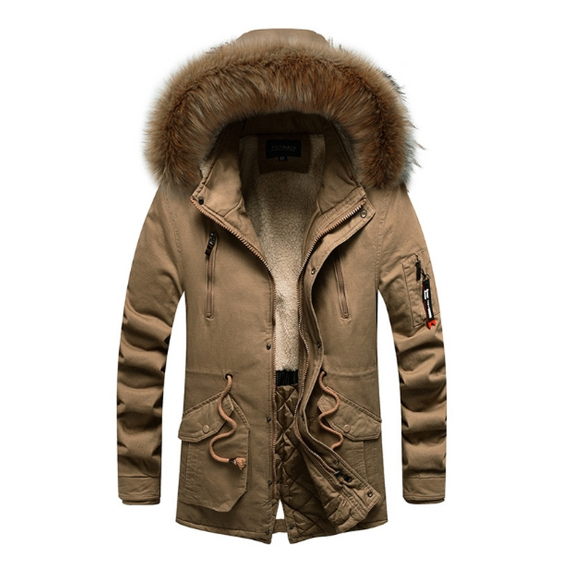 Hooded Jackets Manufacturer - 2024 Outdoor Fur Collar Winter Warm Parkas Long Coats