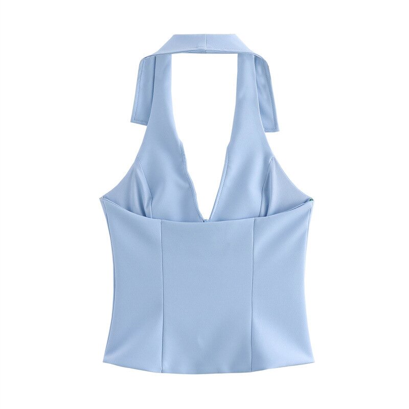 Women Two Piece Set Manufacturer - Liu Ming 2024 Spring Summer Halter Neck Tank Tops + Skirt