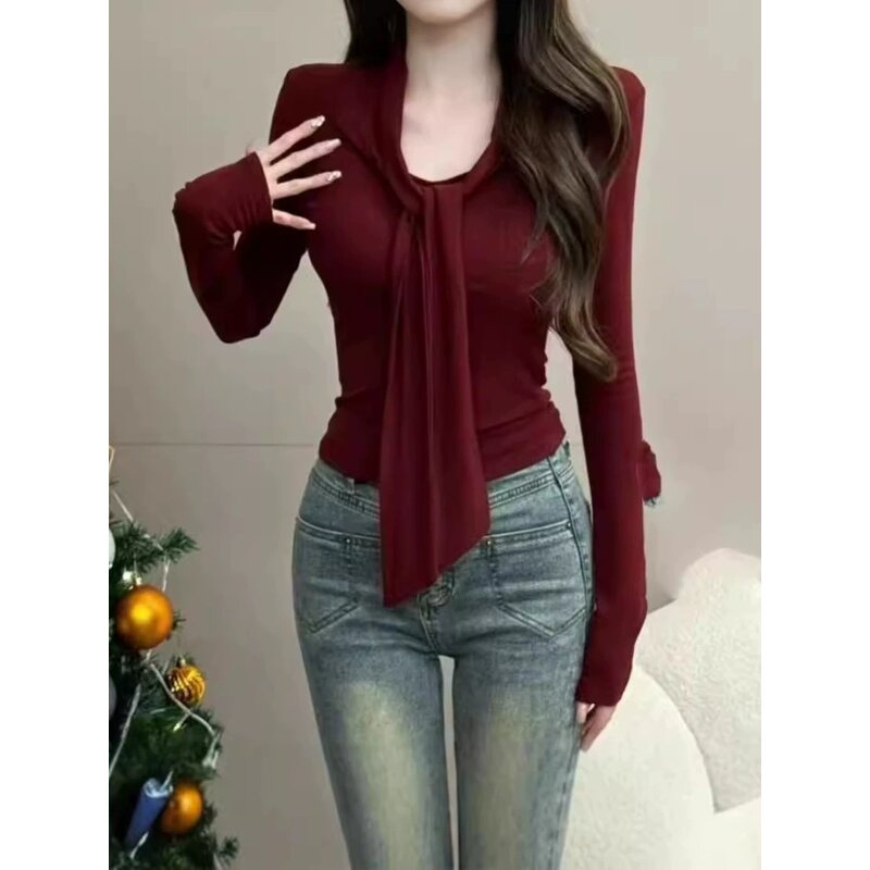 Long Sleeve T-Shirt Manufacturer - 2026 French Style Slimming Spring Autumn Regular