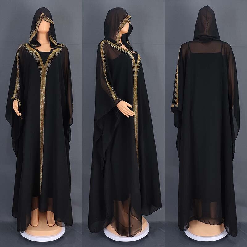 Hooded Abaya Dress Manufacturer - Liu Ming African Chiffon Loose Arab Dubai Turkey Muslim Long