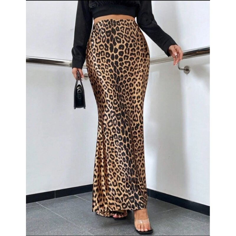 Maxi Skirt Manufacturer - Liu Ming Women Summer Sexy Leopard Print High Waist