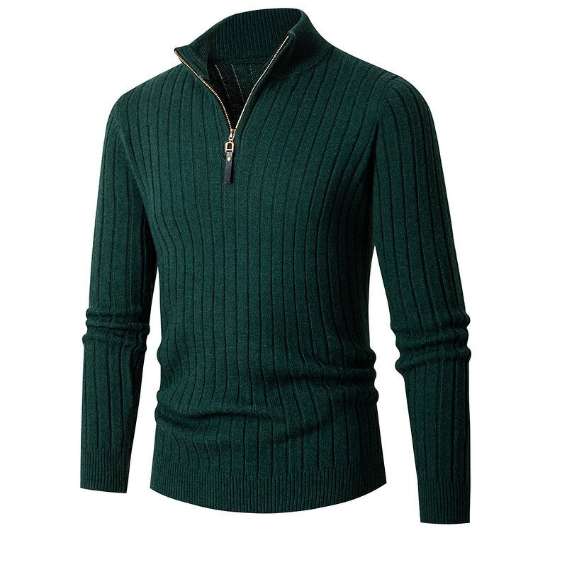 Knit Sweater Manufacturer - Clearance OEM Men Autumn Winter Slim Stand-up Collar Zipper