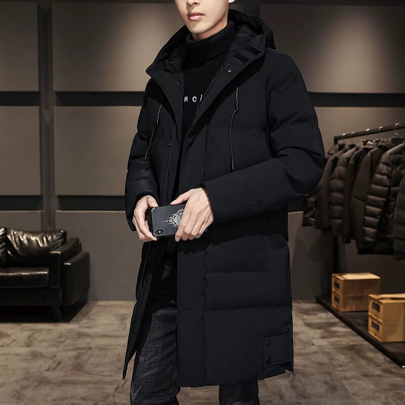 Cotton-padded Coat Manufacturer - 2026 Men Long Polyester Warm Solid Comfortable Parkas