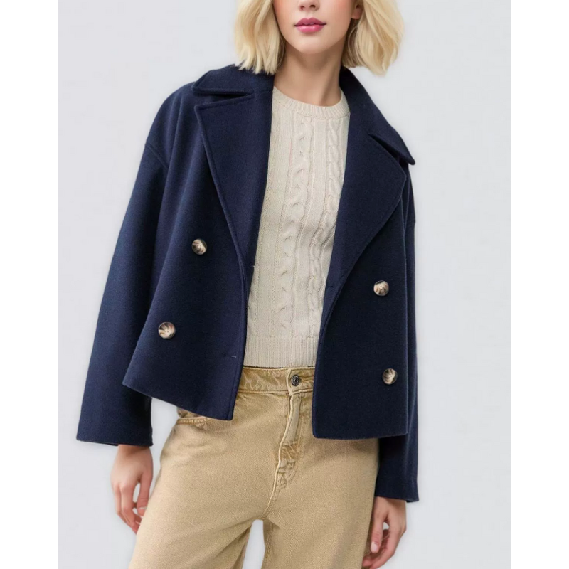 Woolen Coat Manufacturer - 2026 Women Fashion Button Turn-down Collar Autumn Outerwear