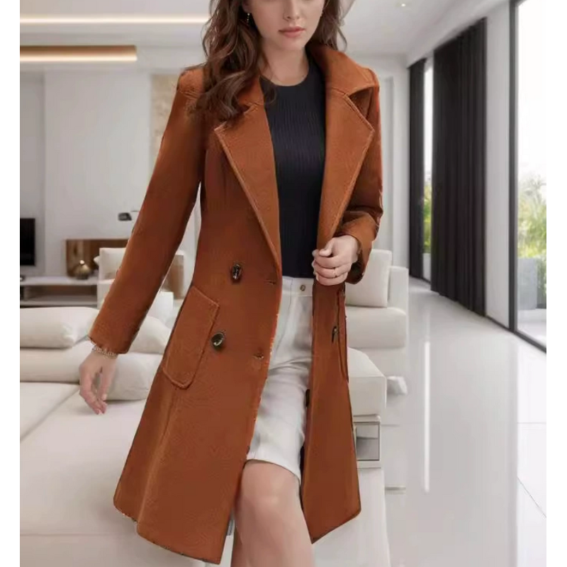 Woolen Coat Manufacturer - 2026 Women Plus Size 4XL Autumn Winter Long Slim Luxury Warm