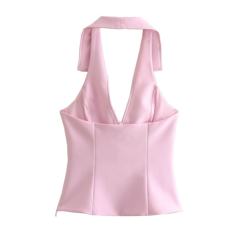 Women Two Piece Set Manufacturer - Liu Ming 2024 Spring Summer Halter Neck Tank Tops + Skirt