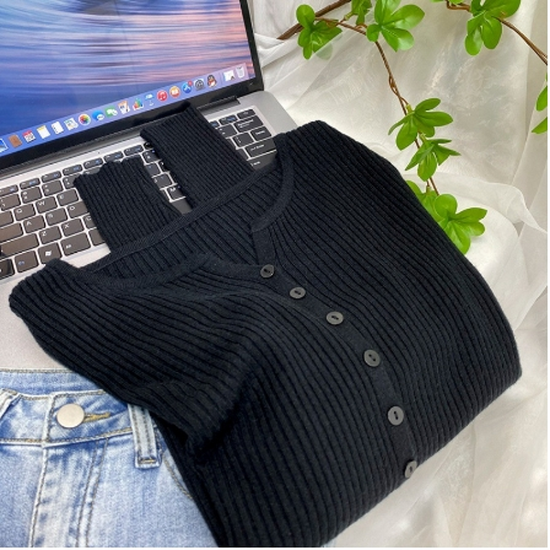 Tees Shirts Sweaters Manufacturer - Liu Ming Cheap Wholesale Women Spring V Neck Long Sleeve