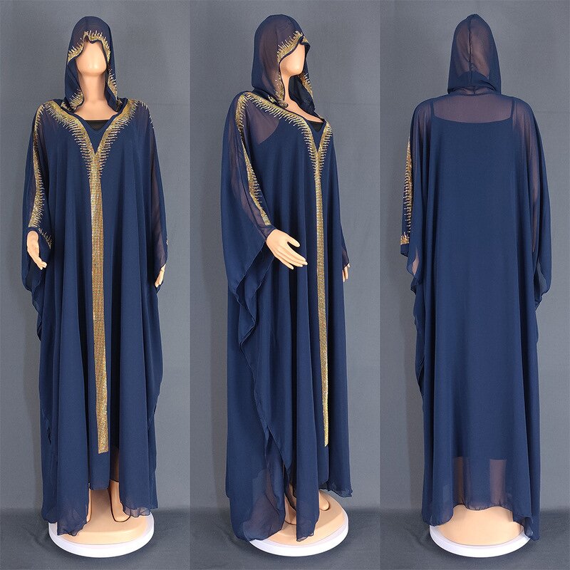 Hooded Abaya Dress Manufacturer - Liu Ming African Chiffon Loose Arab Dubai Turkey Muslim Long