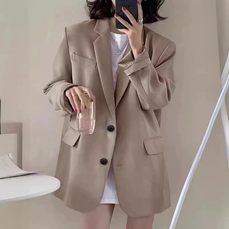 Women Casual Blazer Manufacturer - Custom Logo Single Button Pure Color Office Daily