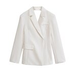 Slim Fit Blazer Manufacturer - Women Single Button Closure Woven Textured Work Evening Outings