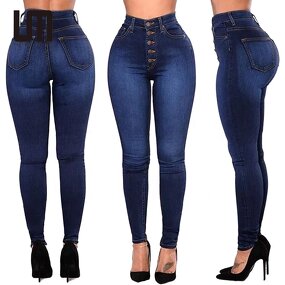 Skinny Jeans Manufacturer - 2026 High Waist Elastic Vintage Button for Casual Wear