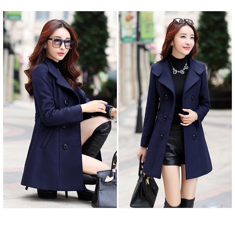 Woolen Trench Coat Manufacturer - Liu Ming 2025 Women Winter Windproof Long Sleeve Cotton