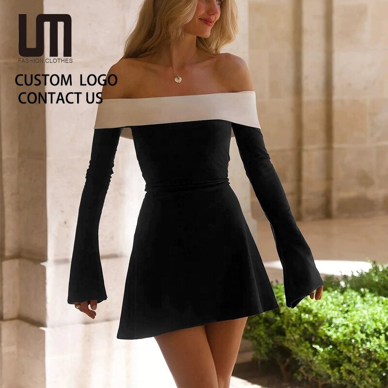 Mini Dress Manufacturer - 2026 Off Shoulder Long Sleeve Slim Prom Birthday Party