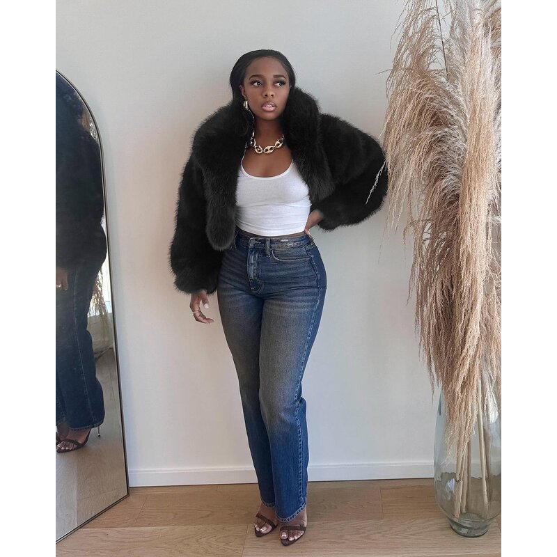 Faux Fur Coat Manufacturer - Luxury Women Fluffy Short Jacket Full Sleeve Autumn Winter