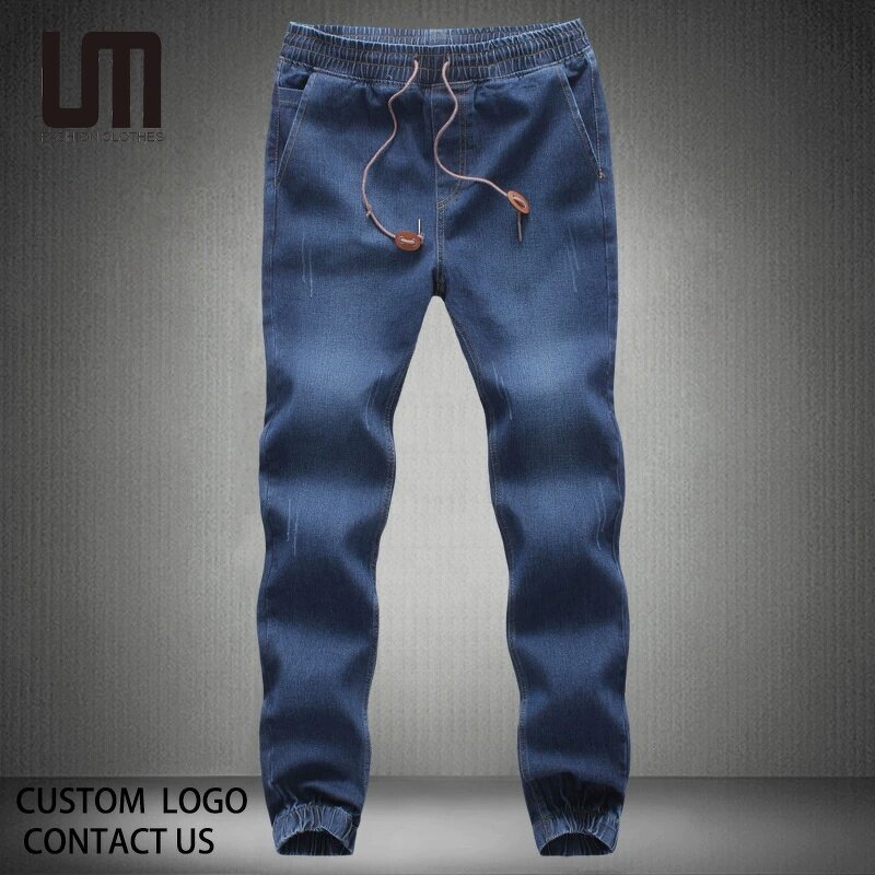 Denim Jeans Manufacturer - Custom Logo Slim Fit Drawstring Ankle-Length Stretch