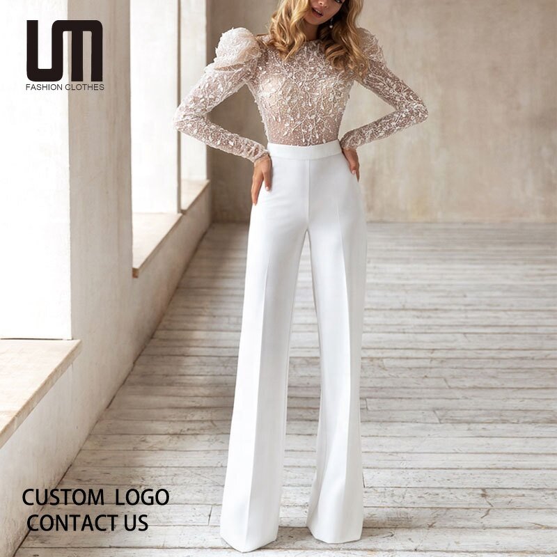 Rompers Jumpsuit Manufacturer - OEM Women Sexy Long Sleeve Mesh High Waist Slim Party