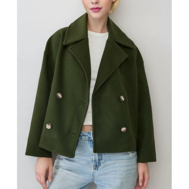 Woolen Coat Manufacturer - 2026 Women Fashion Button Turn-down Collar Autumn Outerwear