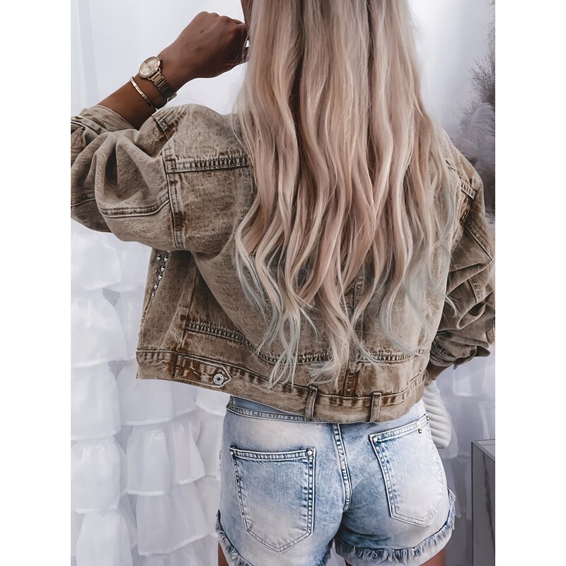 Denim Jacket Manufacturer - 2026 Ladies Casual Streetwear Long Sleeve Single-breasted