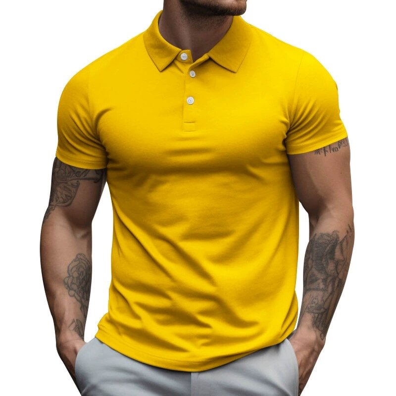 Polo Shirts Manufacturer - Clearance Men Summer Short Sleeve Solid Breathable Polyester