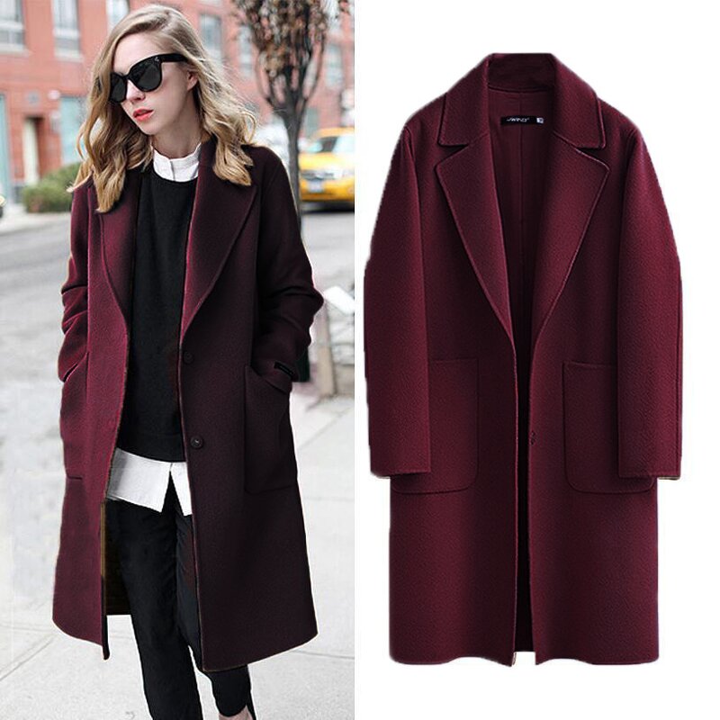 Wool Overcoat Manufacturer - Liu Ming 2025 Women Autumn Winter Loose Double-Sided Long