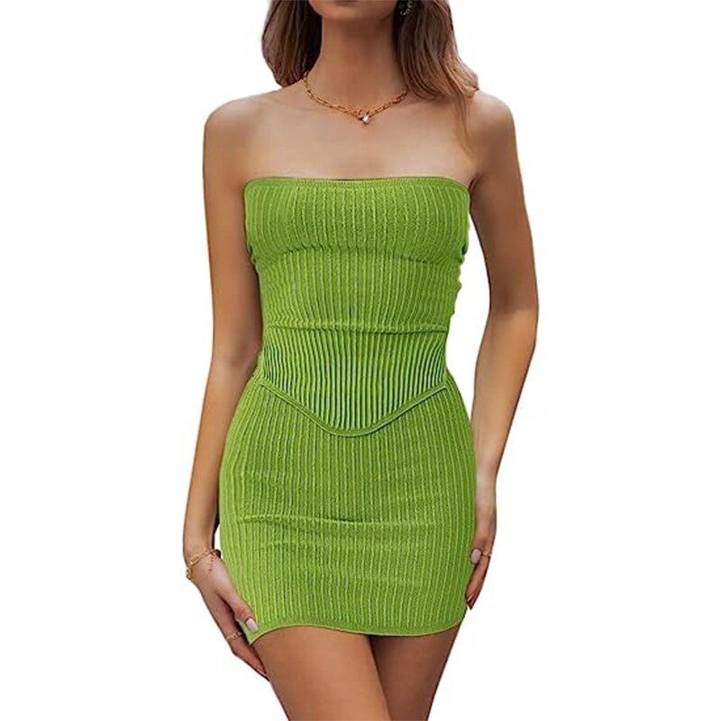 Women Two Piece Set Manufacturer - Liu Ming 2024 Mini Skirt & Strapless Sleeveless Tops