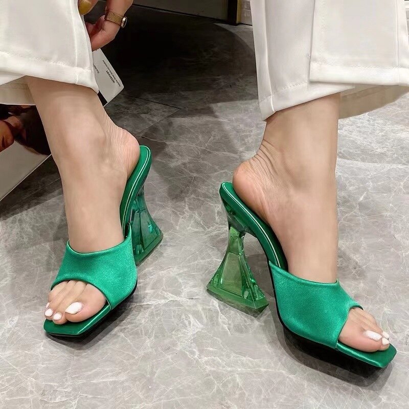 High Heels Sandals Manufacturer - Liu Ming 2025 Women Summer Transparent PU Leather Pumps