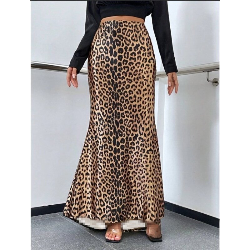 Maxi Skirt Manufacturer - Liu Ming Women Summer Sexy Leopard Print High Waist