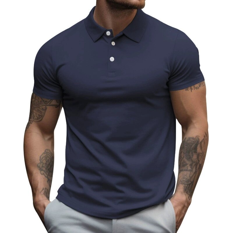 Polo Shirts Manufacturer - Clearance Men Summer Short Sleeve Solid Breathable Polyester