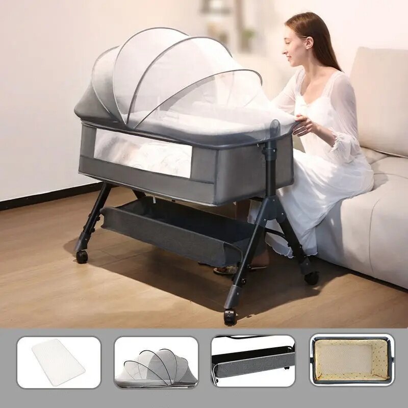 Baby Bed Manufacturer - New Born Movable Baby Care Infants Cot for Hospital Home Postnatal Center